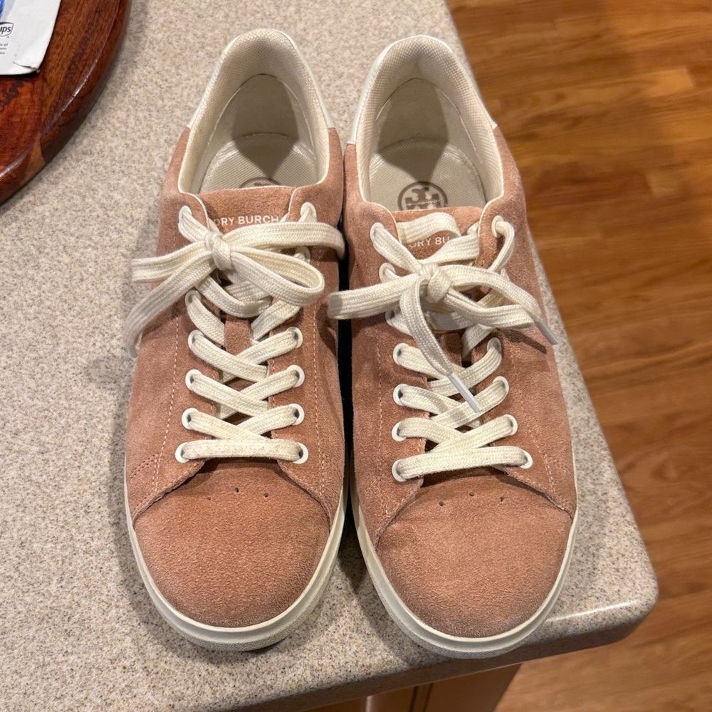 Tory Burch Women's Pink Suede Sneakers